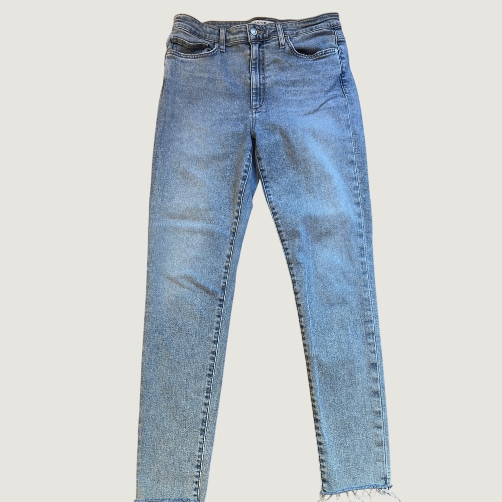 Joe's Jeans light wash high rise raw hem skinny jeans SIZE 30